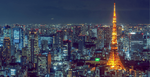 Tokio bei Nacht.